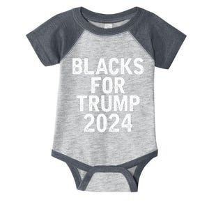 Pro Blacks For Trump 2024 Infant Baby Jersey Bodysuit