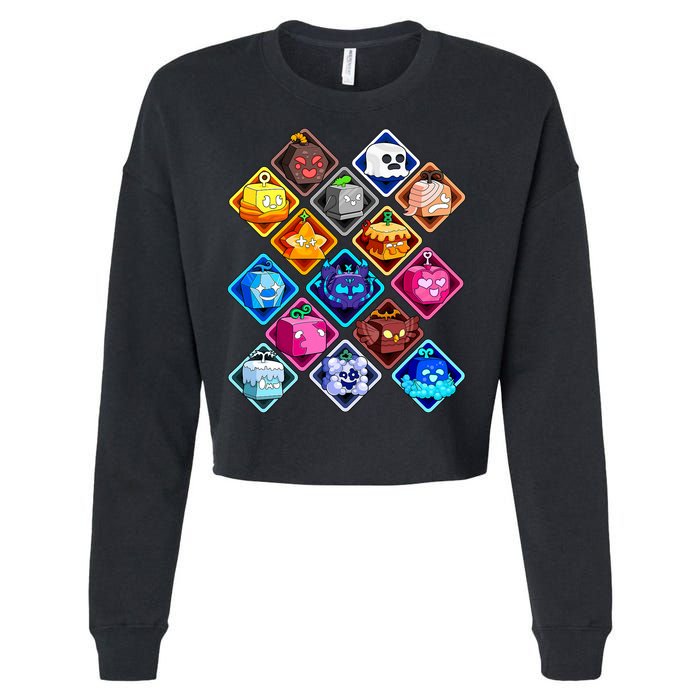 Plush Blox Fruit Costume  Cropped Pullover Crew