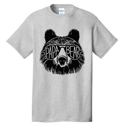 Papa Bear Face Sunglasses Papa Bear Lover FatherS Day Tall T-Shirt