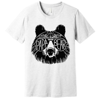 Papa Bear Face Sunglasses Papa Bear Lover FatherS Day Premium T-Shirt