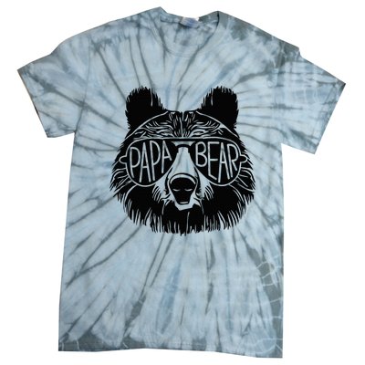 Papa Bear Face Sunglasses Papa Bear Lover FatherS Day Tie-Dye T-Shirt