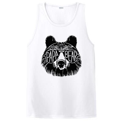 Papa Bear Face Sunglasses Papa Bear Lover FatherS Day PosiCharge Competitor Tank