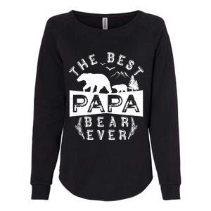 Papa Bear Funny Gift With Cub Dad Christmas Birthday Gift Womens California Wash Sweatshirt