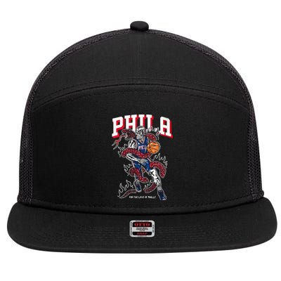 Philadelphia Basketball For The Love Of P.h.i.l.l.y 7 Panel Mesh Trucker Snapback Hat