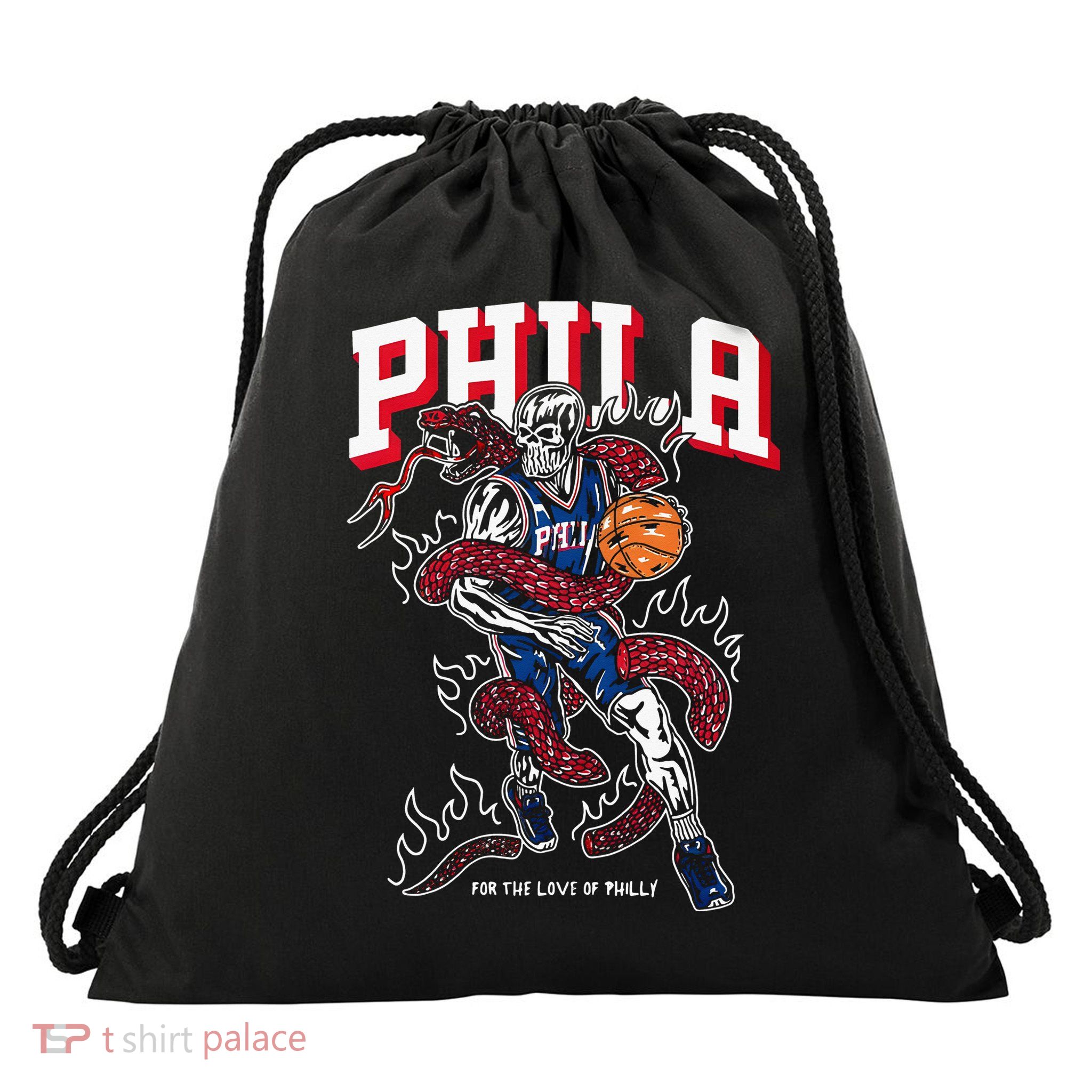 Philadelphia Basketball For The Love Of P.h.i.l.l.y Drawstring Bag