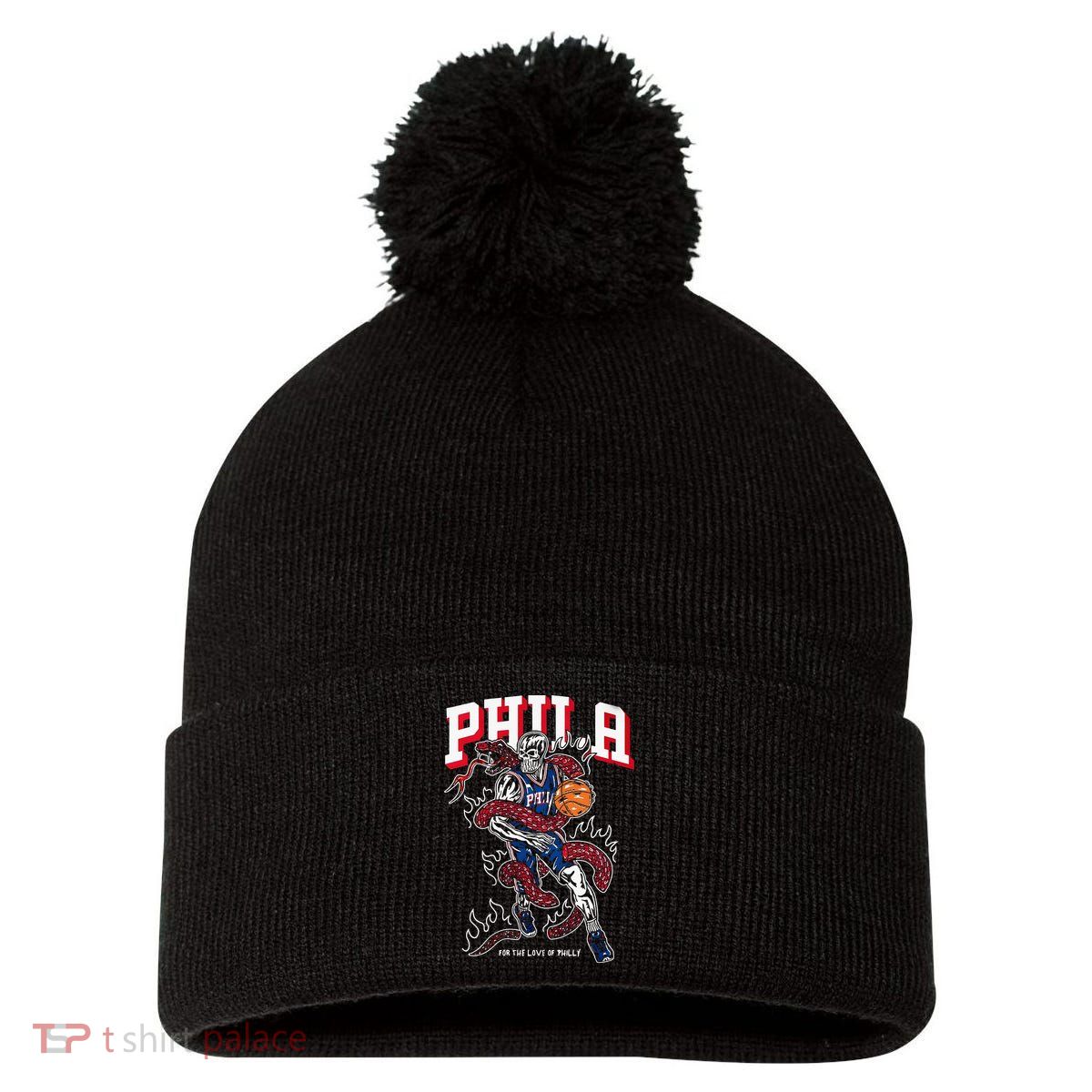 Philadelphia Basketball For The Love Of P.h.i.l.l.y Pom Pom 12in Knit Beanie