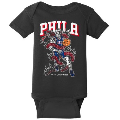 Philadelphia Basketball For The Love Of P.h.i.l.l.y Baby Bodysuit