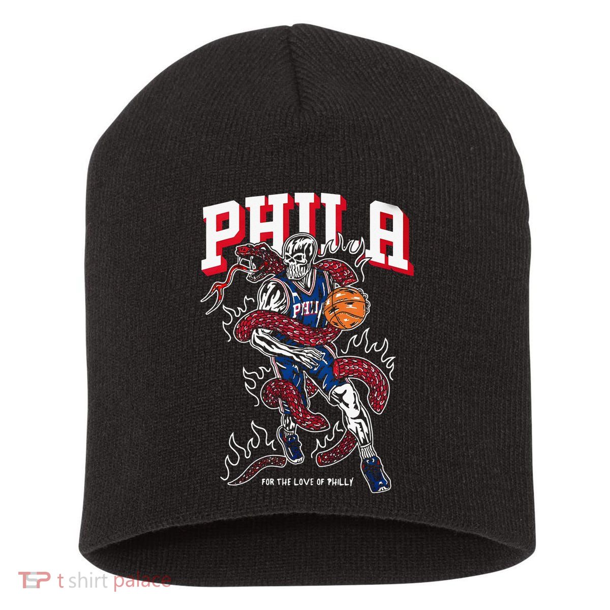 Philadelphia Basketball For The Love Of P.h.i.l.l.y Short Acrylic Beanie