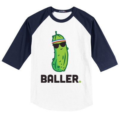 Pickle Baller Funny Pickleball Baseball Sleeve Shirt