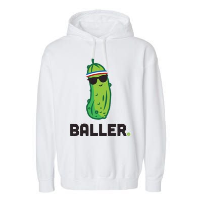 Pickle Baller Funny Pickleball Garment-Dyed Fleece Hoodie