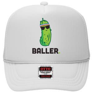 Pickle Baller Funny Pickleball High Crown Mesh Back Trucker Hat