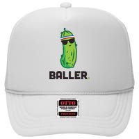 Pickle Baller Funny Pickleball High Crown Mesh Back Trucker Hat