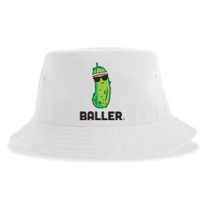 Pickle Baller Funny Pickleball Sustainable Bucket Hat