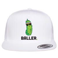 Pickle Baller Funny Pickleball Flat Bill Trucker Hat