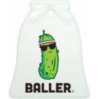 Pickle Baller Funny Pickleball Ceramic Bell Ornament