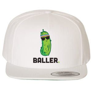 Pickle Baller Funny Pickleball Wool Snapback Cap