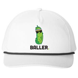 Pickle Baller Funny Pickleball Snapback Five-Panel Rope Hat