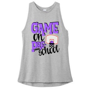 Preschool Basketball First Day Of School Sports Purple Gift Ladies PosiCharge Tri-Blend Wicking Tank