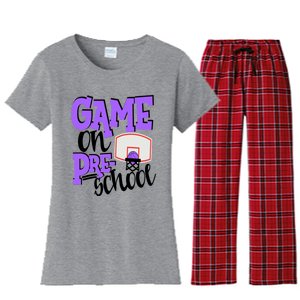 Preschool Basketball First Day Of School Sports Purple Gift Women's Flannel Pajama Set