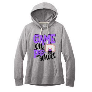 Preschool Basketball First Day Of School Sports Purple Gift Women's Fleece Hoodie