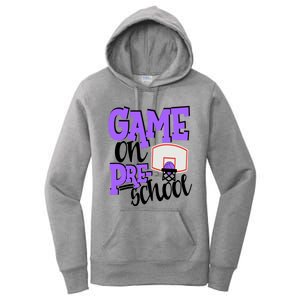 Preschool Basketball First Day Of School Sports Purple Gift Women's Pullover Hoodie