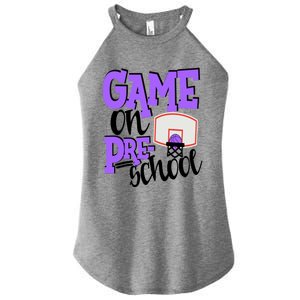 Preschool Basketball First Day Of School Sports Purple Gift Women's Perfect Tri Rocker Tank