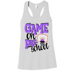 Preschool Basketball First Day Of School Sports Purple Gift Women's Racerback Tank