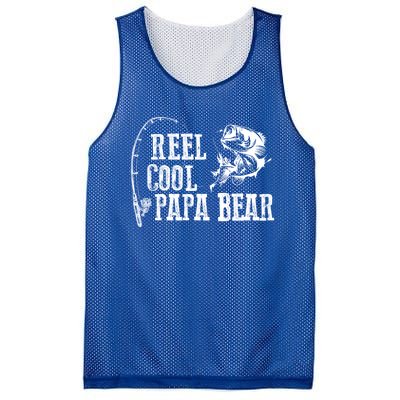 Papa Bear Fishing: Reel Cool Papa Bear Funny Gift Cute Gift Mesh Reversible Basketball Jersey Tank