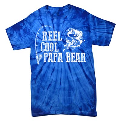 Papa Bear Fishing: Reel Cool Papa Bear Funny Gift Cute Gift Tie-Dye T-Shirt