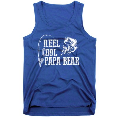 Papa Bear Fishing: Reel Cool Papa Bear Funny Gift Cute Gift Tank Top