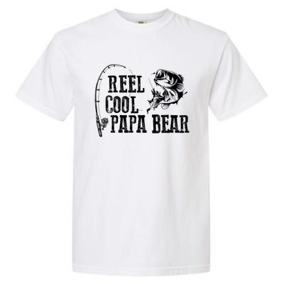 Papa Bear Fishing: Reel Cool Papa Bear Funny Gift Cute Gift Garment-Dyed Heavyweight T-Shirt