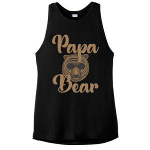 Papa Bear Fathers Day Tee Papa Bear Wearing Cool Sunglasses Cool Gift Ladies PosiCharge Tri-Blend Wicking Tank