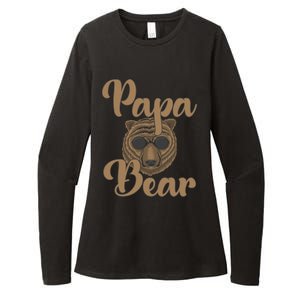 Papa Bear Fathers Day Tee Papa Bear Wearing Cool Sunglasses Cool Gift Womens CVC Long Sleeve Shirt