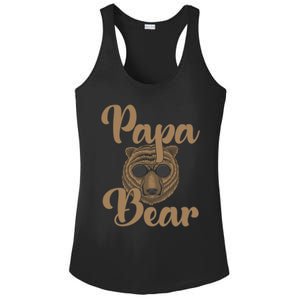 Papa Bear Fathers Day Tee Papa Bear Wearing Cool Sunglasses Cool Gift Ladies PosiCharge Competitor Racerback Tank