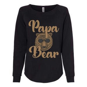 Papa Bear Fathers Day Tee Papa Bear Wearing Cool Sunglasses Cool Gift Womens California Wash Sweatshirt