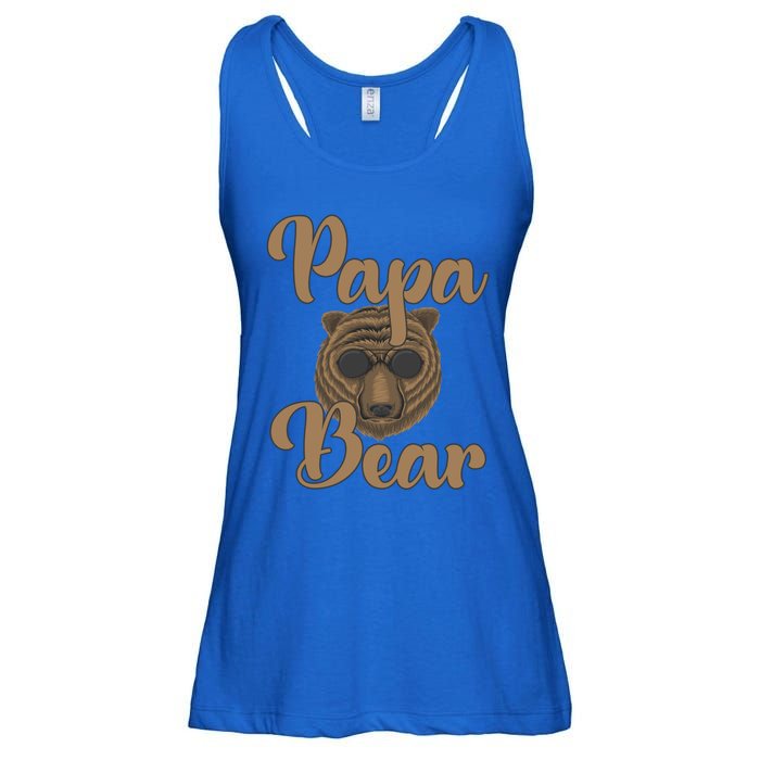 Papa Bear Fathers Day Tee Papa Bear Wearing Cool Sunglasses Cool Gift Ladies Essential Flowy Tank