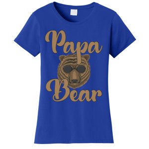 Papa Bear Fathers Day Tee Papa Bear Wearing Cool Sunglasses Cool Gift Women's T-Shirt