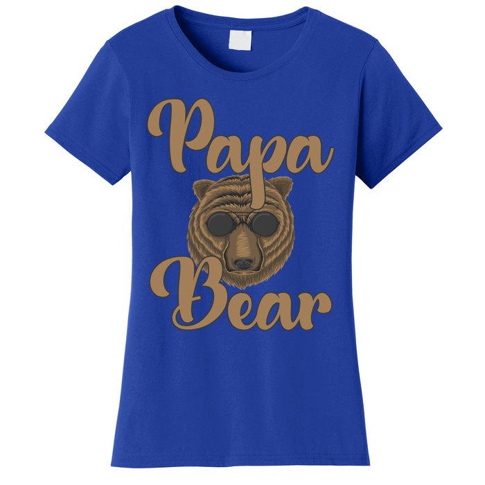 Papa Bear Fathers Day Tee Papa Bear Wearing Cool Sunglasses Cool Gift Women's T-Shirt