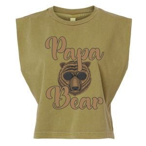 Papa Bear Fathers Day Tee Papa Bear Wearing Cool Sunglasses Cool Gift Garment-Dyed Women's Muscle Tee