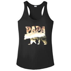 Papa Bear Forest Lake Mountain Scene Outdoors FatherS Day Gift Ladies PosiCharge Competitor Racerback Tank