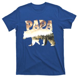 Papa Bear Forest Lake Mountain Scene Outdoors FatherS Day Gift T-Shirt