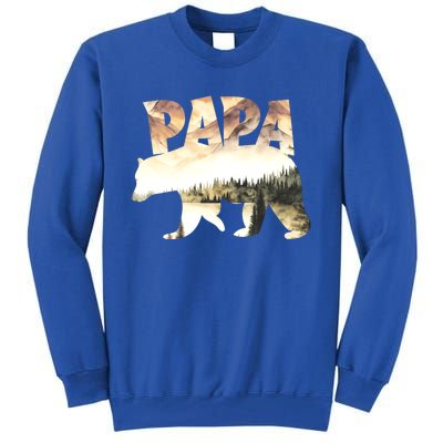 Papa Bear Forest Lake Mountain Scene Outdoors FatherS Day Gift Tall Sweatshirt