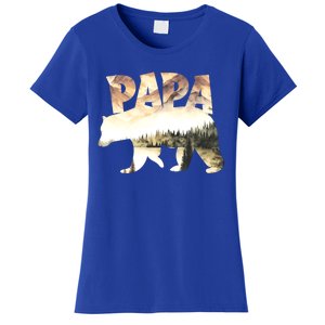 Papa Bear Forest Lake Mountain Scene Outdoors FatherS Day Gift Women's T-Shirt