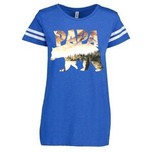 Papa Bear Forest Lake Mountain Scene Outdoors FatherS Day Gift Enza Ladies Jersey Football T-Shirt