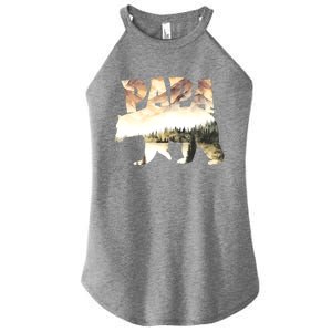 Papa Bear Forest Lake Mountain Scene Outdoors FatherS Day Gift Women's Perfect Tri Rocker Tank