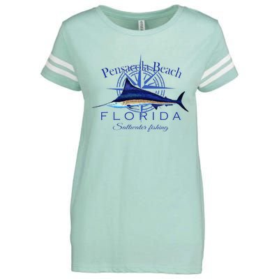 Pensacola Beach Florida Sailfish Billfish Saltwater Fishing Enza Ladies Jersey Football T-Shirt