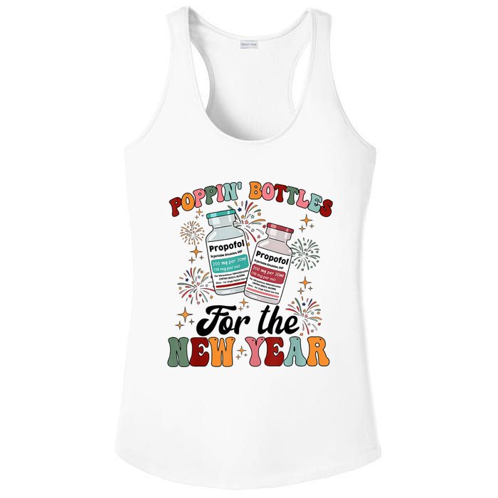 Poppin Bottles For The New Year Propofol Icu Nurse New Year Ladies PosiCharge Competitor Racerback Tank