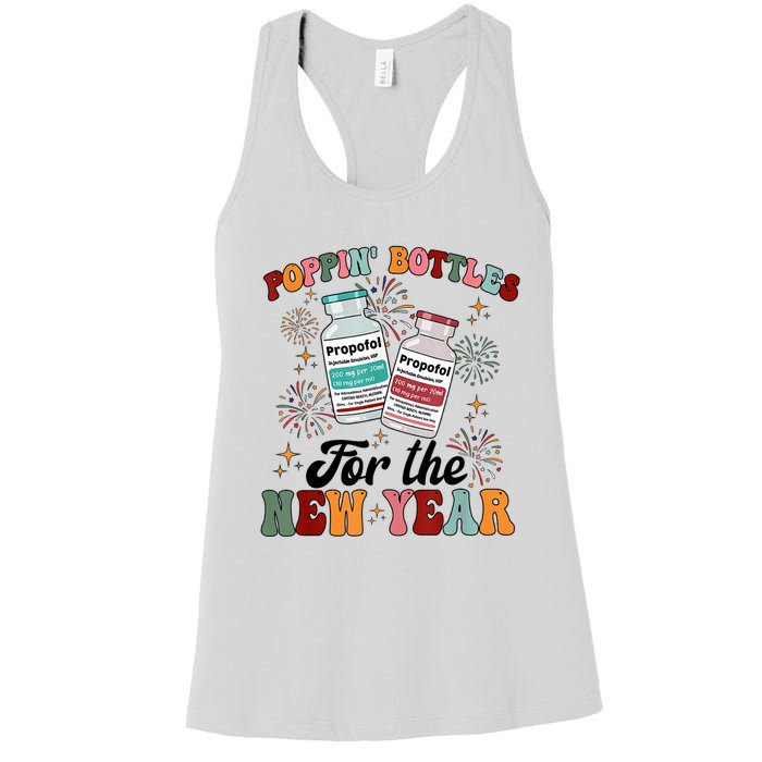 Poppin Bottles For The New Year Propofol Icu Nurse New Year Women's Racerback Tank