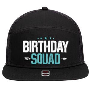 Party Birthday for Boy Birthday Squad 7 Panel Mesh Trucker Snapback Hat