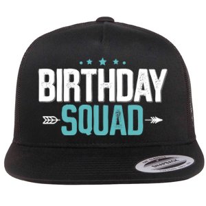 Party Birthday for Boy Birthday Squad Flat Bill Trucker Hat